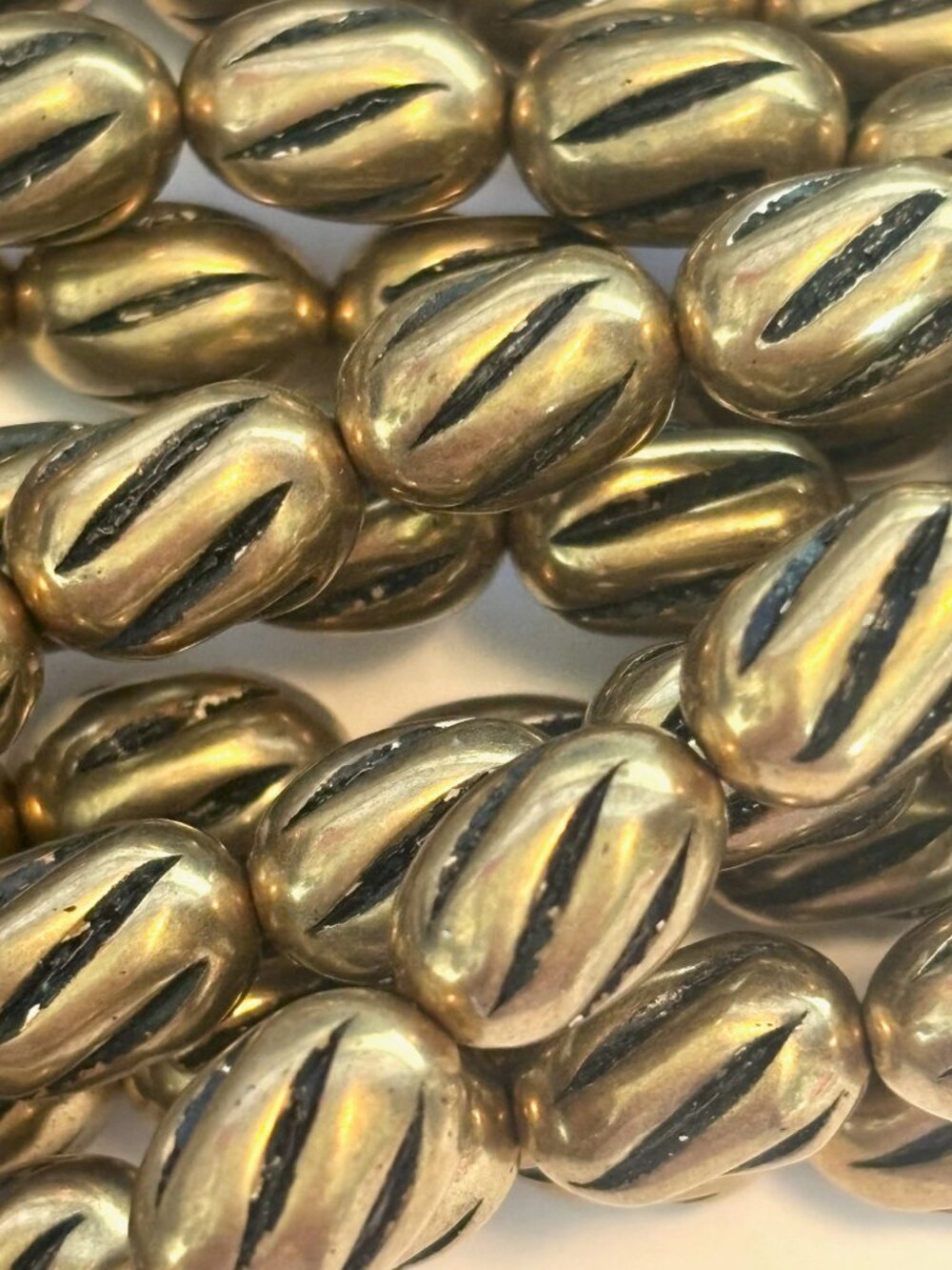 $1 Clearance Gold-tone Twisted Oval Spacer CCB Beads 12mm x 8mm (20)